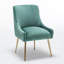 Chaise d'appoint en velours capitonné de 22 po Baudel-957097254