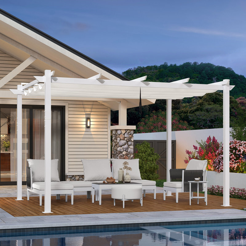 4m x 3m Aluminium Pergola, White