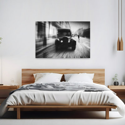Vintage City Motion Classic Retro Vintage City Wall Art Print 1 Piece Wrapped Canvas Wall Art