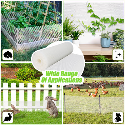 White Plastic Wire Mesh Fence Roll (15.7 In × 20 Ft)
