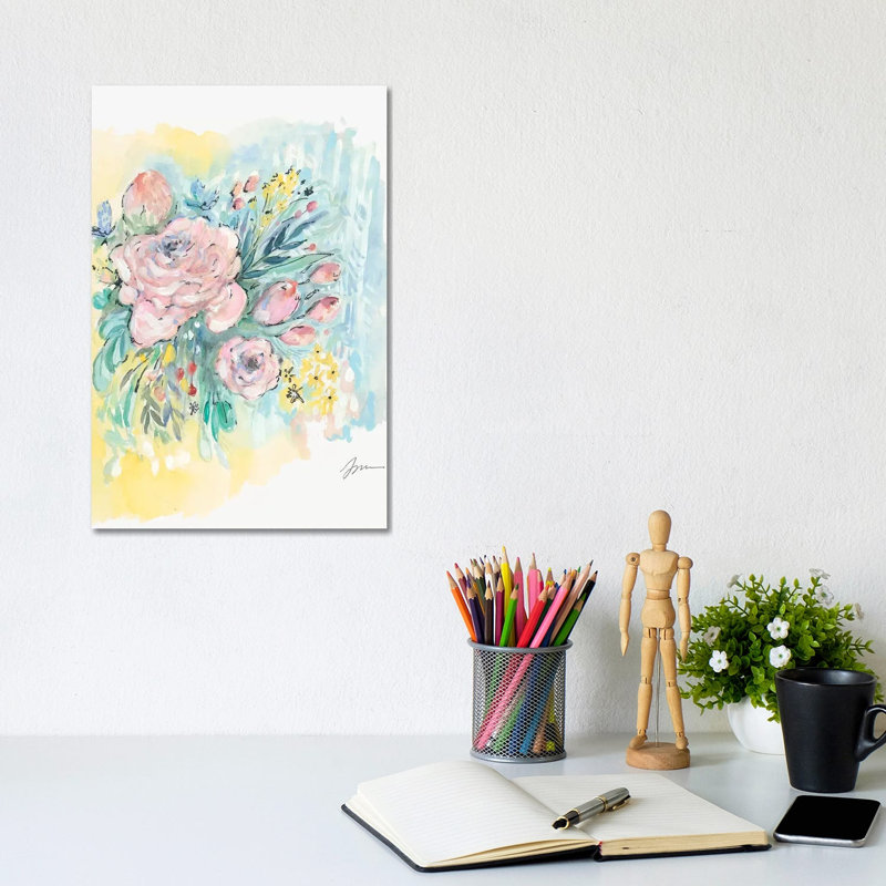 Flowers For Ruby by Jessica Mingo - Wrapped Canvas Painting, 20.32 cm H x 30.48 cm W