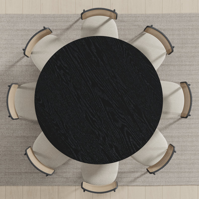Table de salle à manger Enciso, Noir, H 30 po x L 59 po x l 59 po