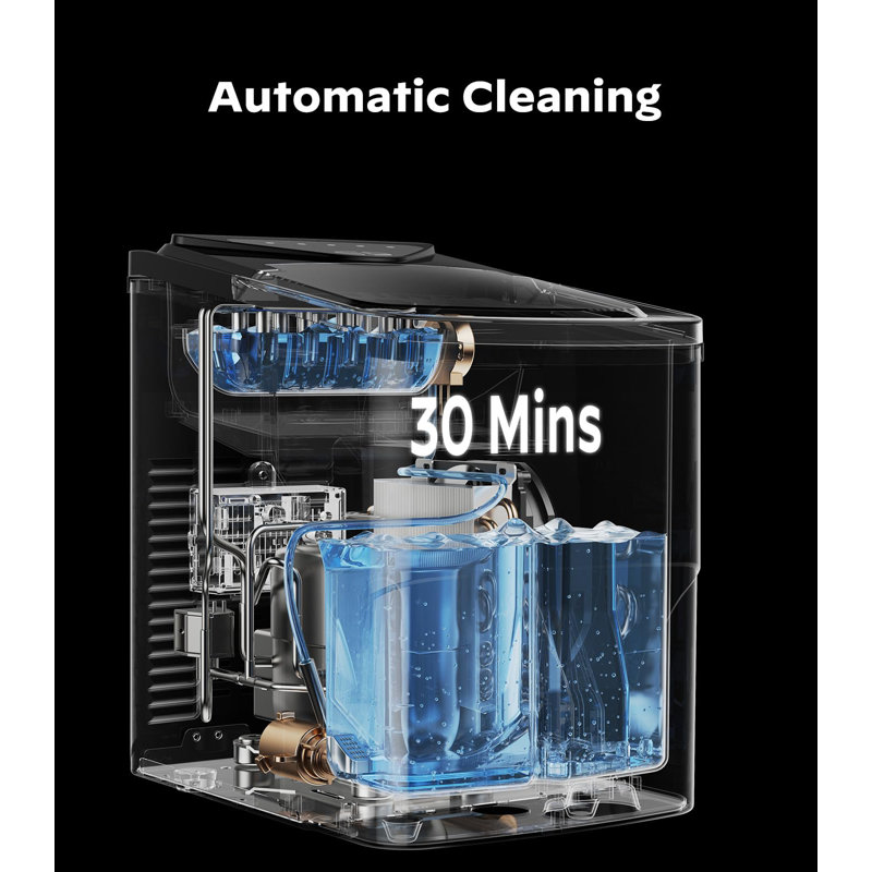 Compact 11.8 lb. Daily Production Clear Ice Portable Ice Maker, Silver