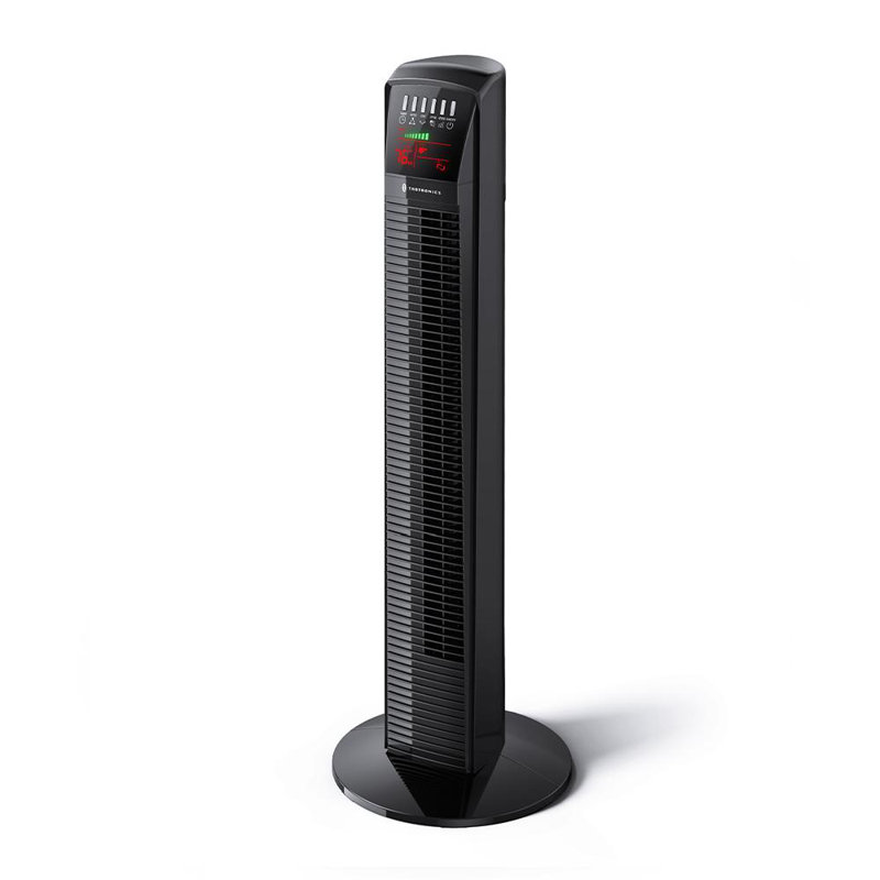 Tower Fan, 35" 65° Oscillating Cooling Fan, Powerful Floor Fan With Remote, LED Display, 3 Speeds, 9 Modes, Up To 12H Timer TT-TF001