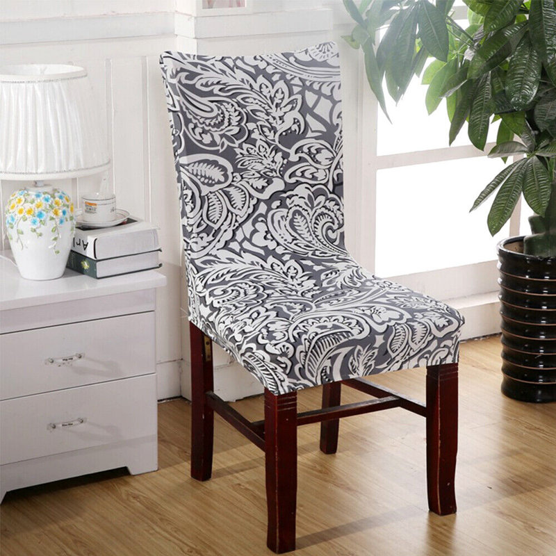 Housse pour chaise de salle à manger, Floral Grey