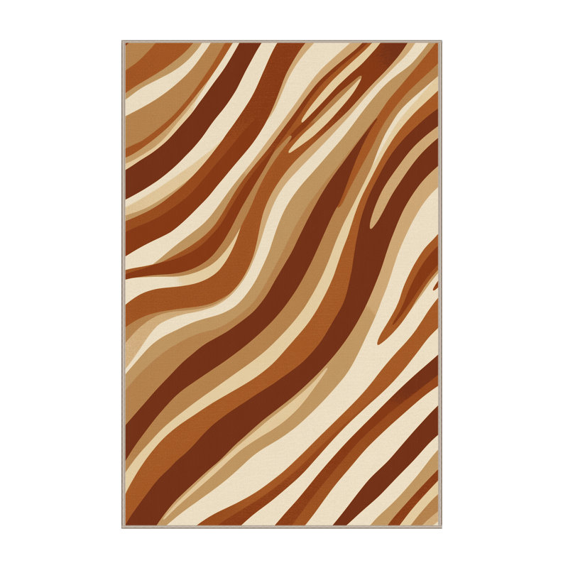 Tapis à rayures douces et moelleuses de couleur moderne Midwood, 4 x 2