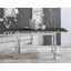 Enna White Glass Extending Dining Table And 4 Navy Pesaro Black Leg Chairs-417884692-417884683