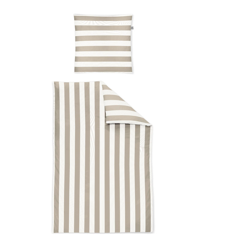 Tape Duvet Cover Set, 155 x 220cm - 1 Pillowcase (80 x cm), Graphite