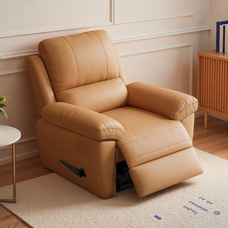 Fauteuil inclinable de loisirs ergonomique en similicuir, Orange