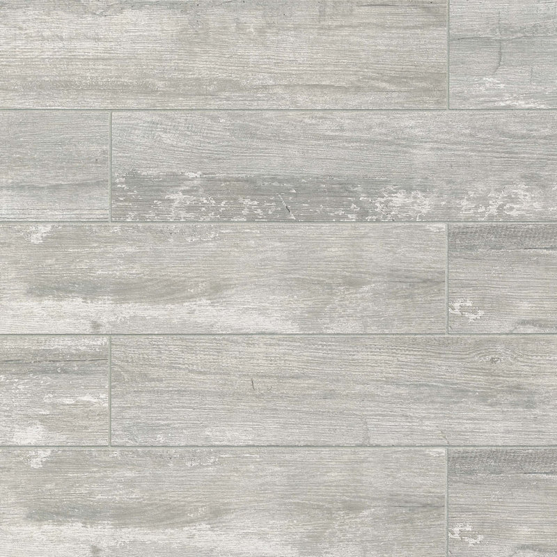 Crate 8" x 48" Porcelain Wall & Floor Tile, Weathered Board