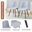 Ensemble confortable de chaises de salle à manger en lin et coton - siège et dossier intégrés en quatre pièces, matériau en lin et coton, conception de coussin incurvé élargi pour plus de confort.-92295567