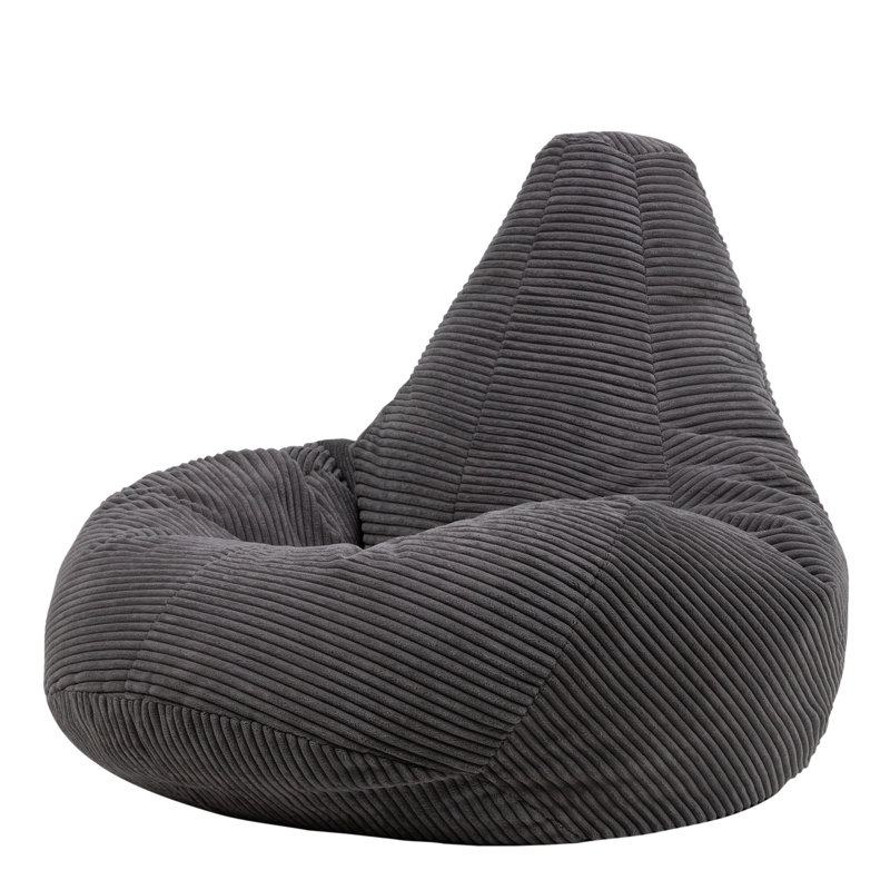 Bean Bag Bazaar Dalton Corduroy Recliner Bean Bag, Charcoal Grey