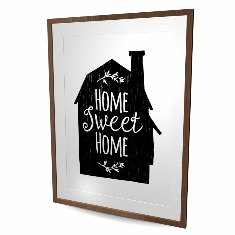 Home Sweet Home - Motivation Living Room, reproduction encadrée, H 48 po x l 36 po, Brun