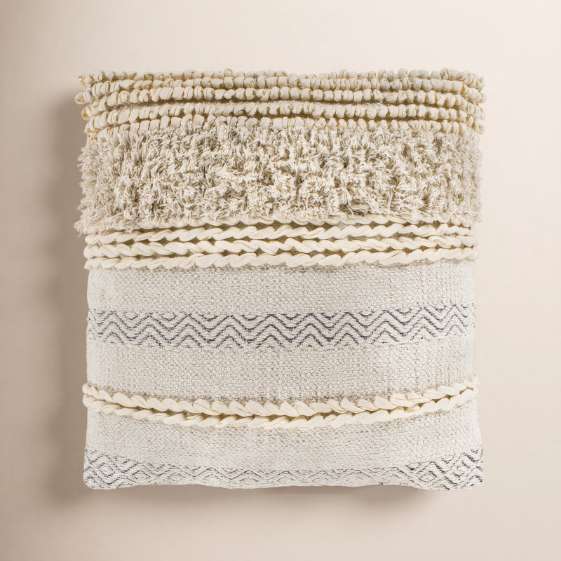 Venora Square Cotton Pillow, 20" x 20", Polyester/Polyfill