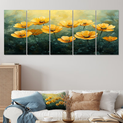 «Dahlia Flower Summer Horizons II» - art mural Dahlia - art mural traditionnel pour le salon
