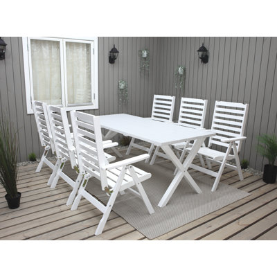 Jolivue 6 - Person Solid Wood Patio Dining Set Rectangular Table