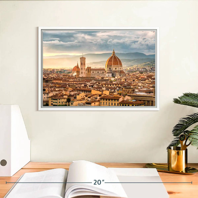 Cathédrale Santa Maria Novella, Cadre flottant blanc, 13 po x 9 po