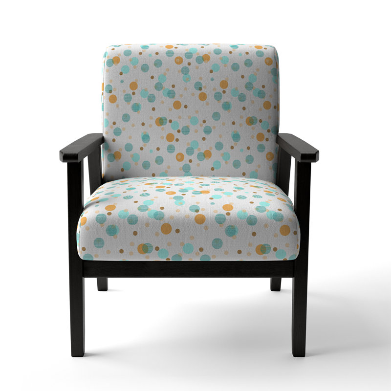 Fauteuil d'appoint rembourré à motif abstrait doré et blanc