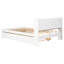 Lit simple avec lit gigogne et bibliothèque intégrée, lit de rangement compact pour les petites chambres, blanc-117789627-117789626