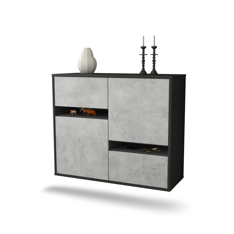 Schulman 92cm Sideboard, Anthracite/Concrete