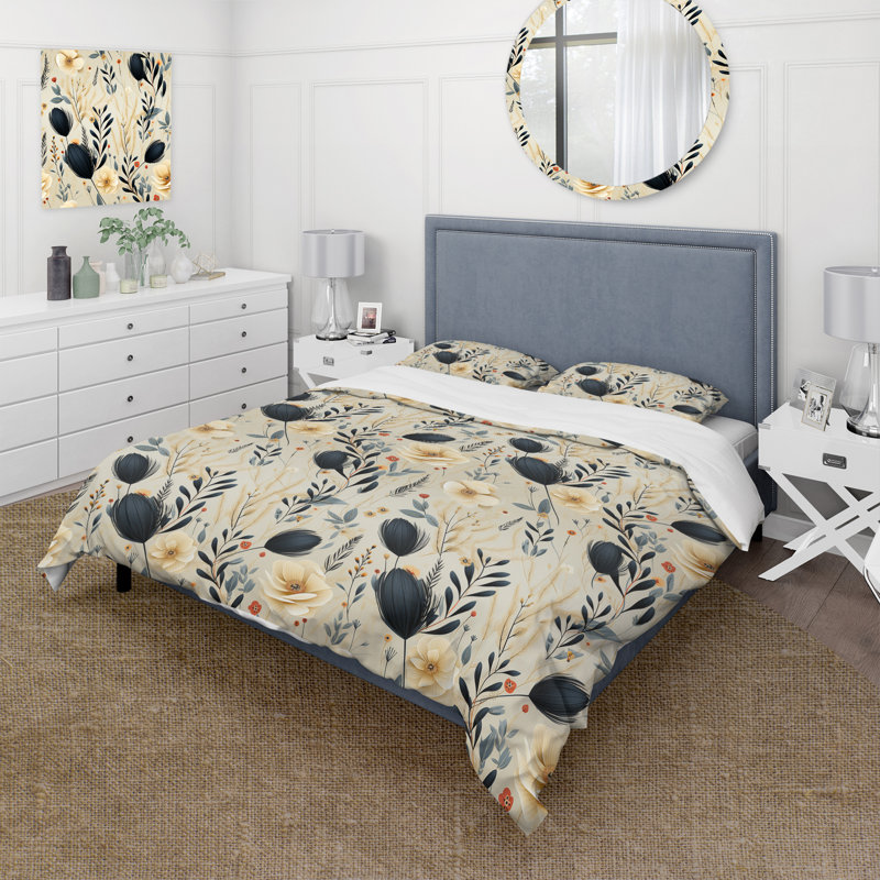 Ensemble de housse de couette Nomadic Elegance Boho Ferns, Housse de couette pour très grand lit et 2 très