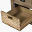 Banc de rangement rustique avec 3 tiroirs et 3 paniers en rotin, banc à chaussures pour le salon, entrée (blanc délavé)-1945119790
