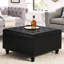 Black Faux Leather Storage With Construction And Space Robust Frame Option