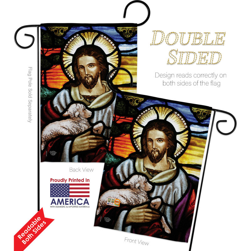 Ensemble de drapeaux en polyester 18,5 x 13 po Jesus Is the Good Shepherd
