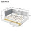 Lit plateforme simple en bois avec tête de lit avec rangement, tablettes et 2 tiroirs, blanc