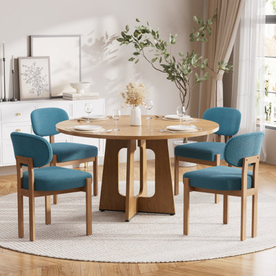 47.24" Wooden Round Dining Table Set for Kitchens, Dining Room, Living Room