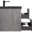 30" Floating Bathroom Vanity, Grey With Black Quartz Sand Basin And Soft Close Atom Trait