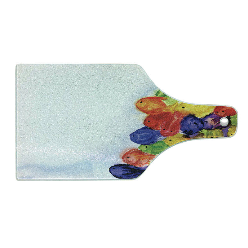 Multicolore planche à découper en verre trempé Ambesonne
