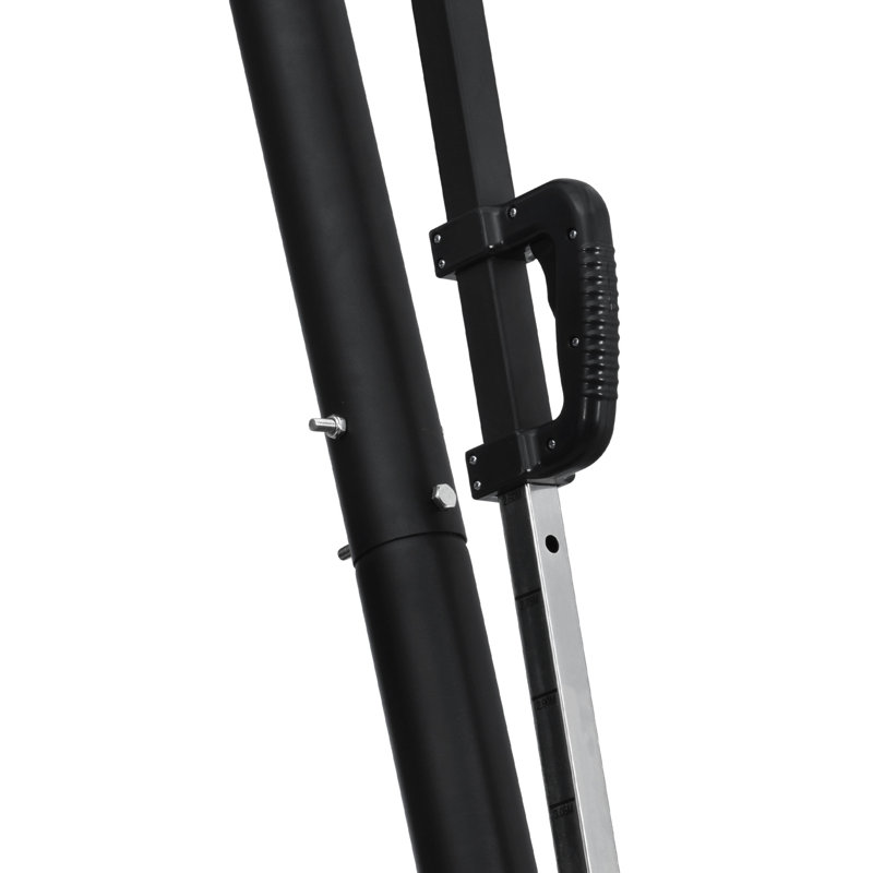 Adjustable Black Portable Basketball Hoop System with LED Lights