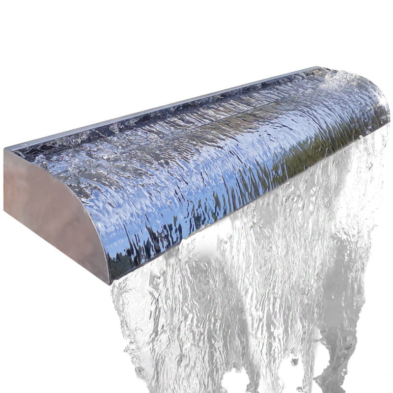Outdoor Stainless Steel Pool Fountain, 9cm H x 90cm W x 20cm D