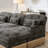 Comfy Chenille Leopard Printing Sofa,Delicate Tassel Edge,Movable Ottomans,Modern Fashion Style-1286388830