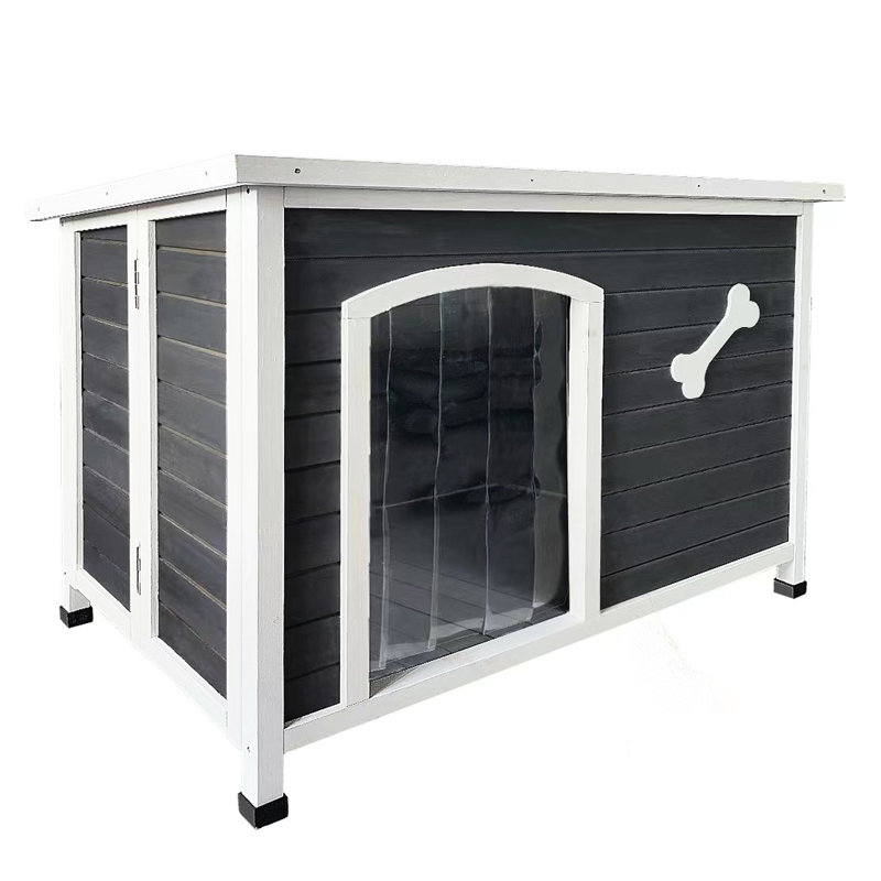 Niche pour chien pliante en bois 41,27 "- extérieur imperméable et intérieur solide pour les chiens de moins de 70 lb, facile à assembler en 5 minutes