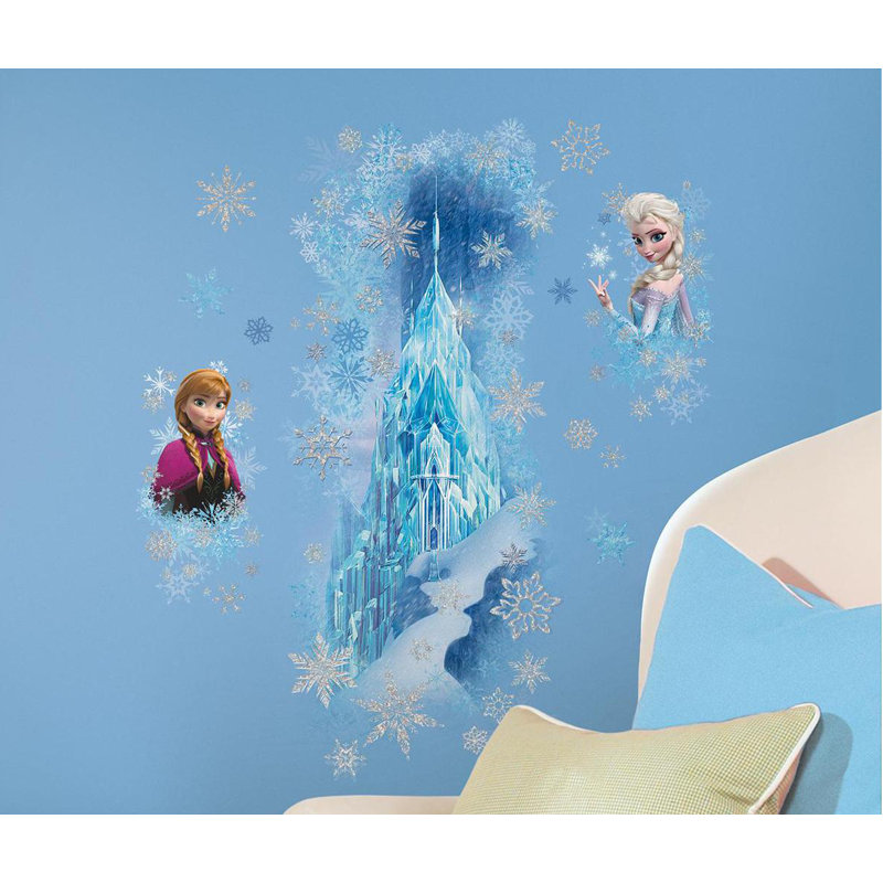 Frozen Ice Palace with Elsa and Anna Glitter Wall Decals