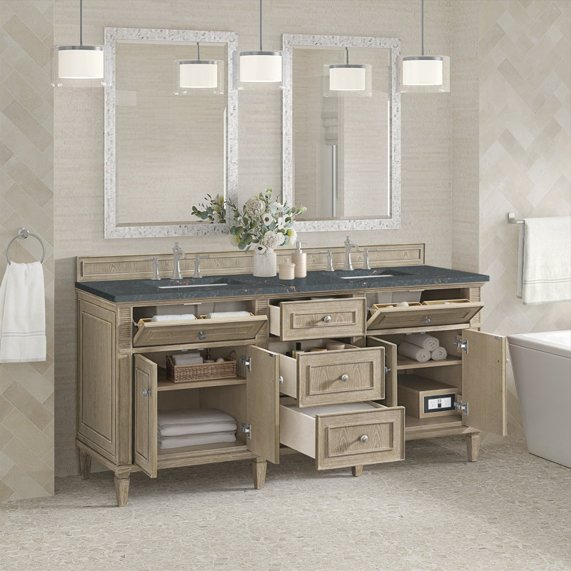 Lorelai 72'' W Double Vanity, Black Onyx, Siberian