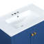 Meuble-lavabo bleu 30 po avec lavabo simple, meuble-lavabo sous-comptoir, armoire de rangement avec 2 portes et un tiroir, fermeture en douceur, rangement multifonctionnel, structure en bois massif-131992961