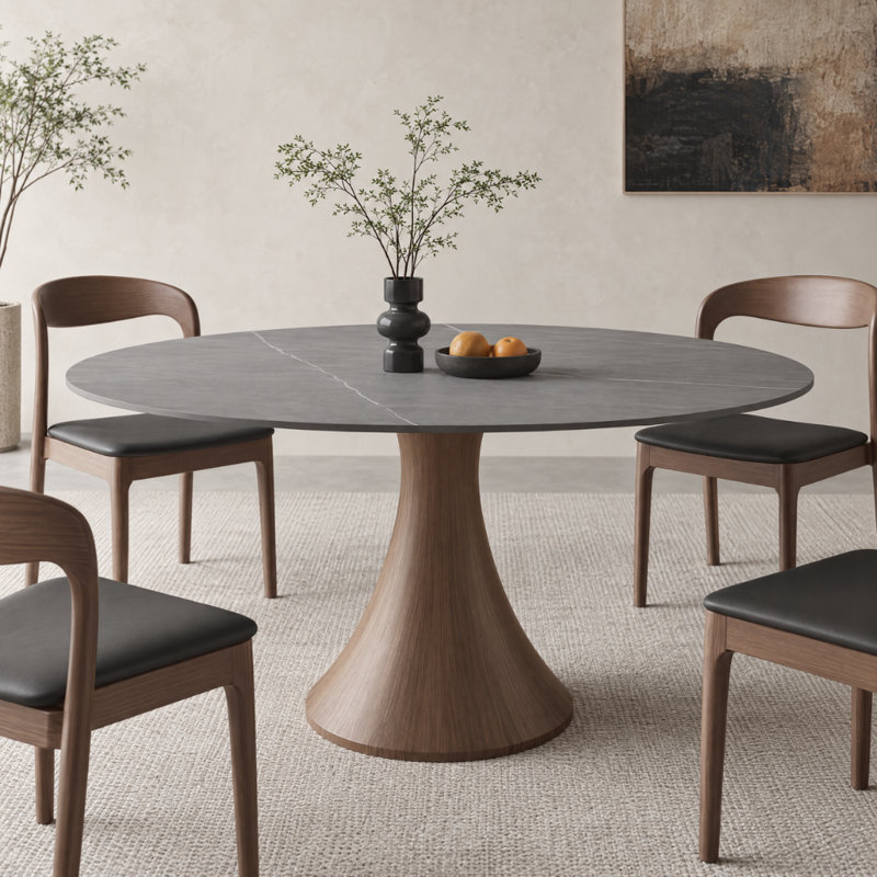 Table de salle à manger Mid-Century, H 29,52 po x L 53,15 po x l 53,15 po