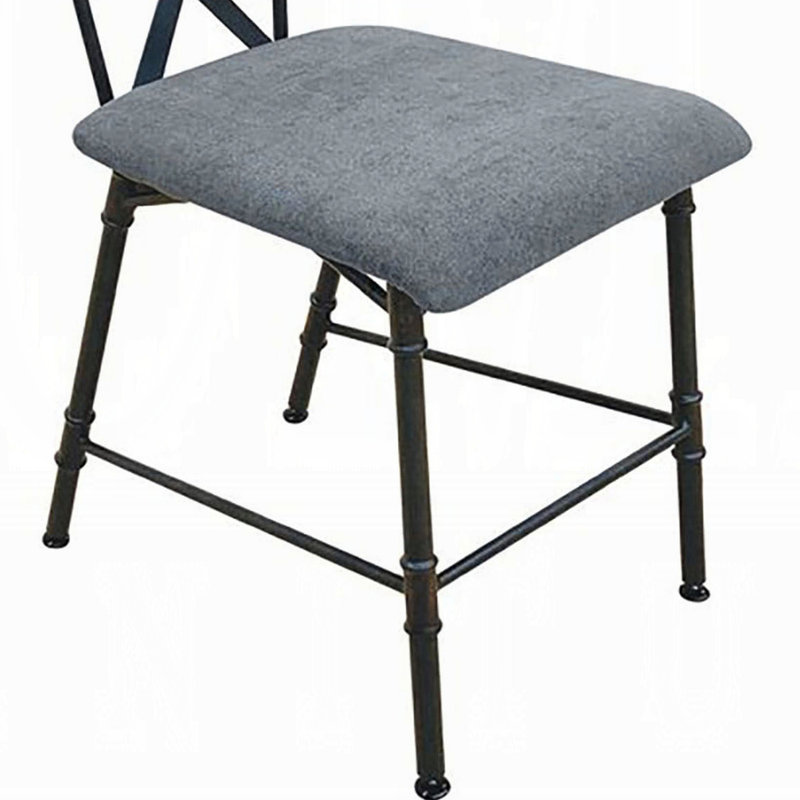 Chaise de bureau gris sable avec finition en chêne antique et siège confortable avec pieds en métal et style