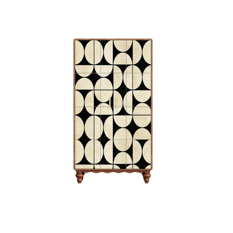 Garde-robe moderne pour chambre double, Noyer / noir