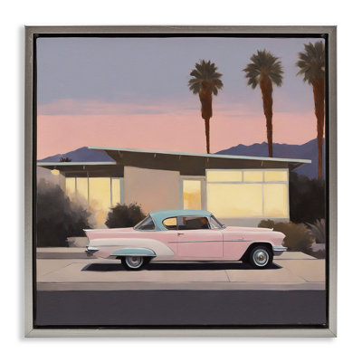California Classic Car Gold Framed Floater Canvas Wall Art by Noah Bay