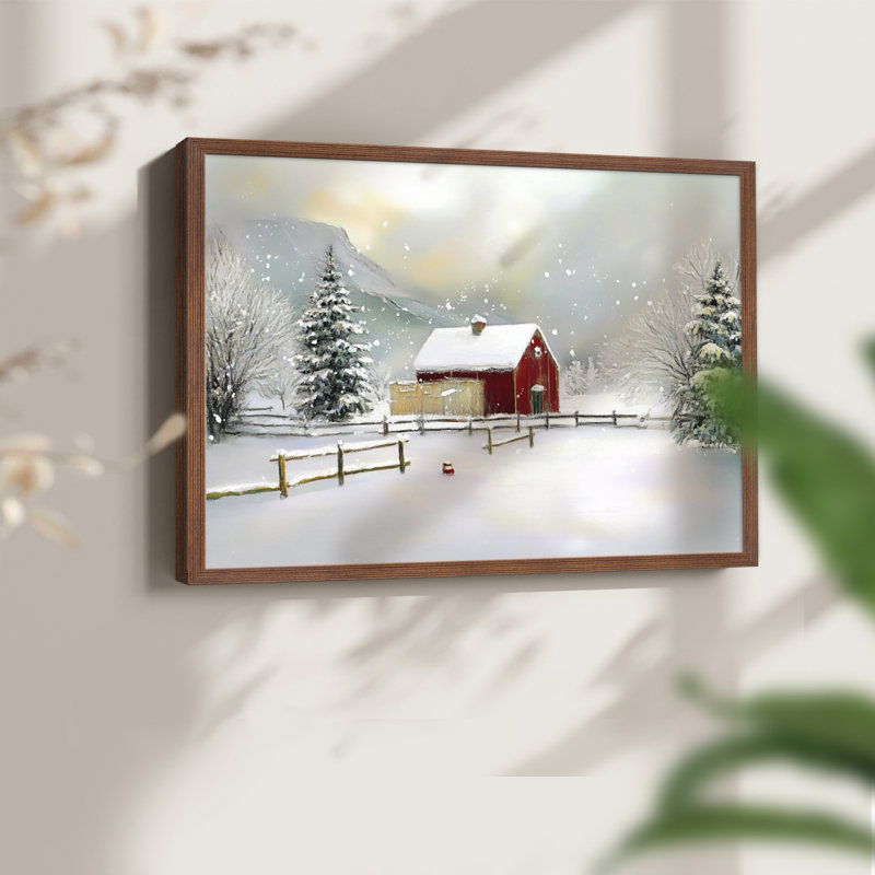 Art de Noël - DCCDXVVI - Reproduction encadrée - Restickable, H 16 po x l 20 po, Noyer