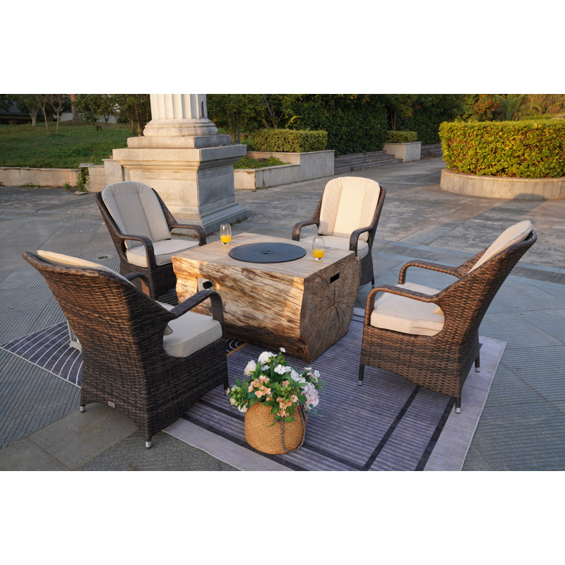 Ensemble de conversation pour 4 personnes avec coussins