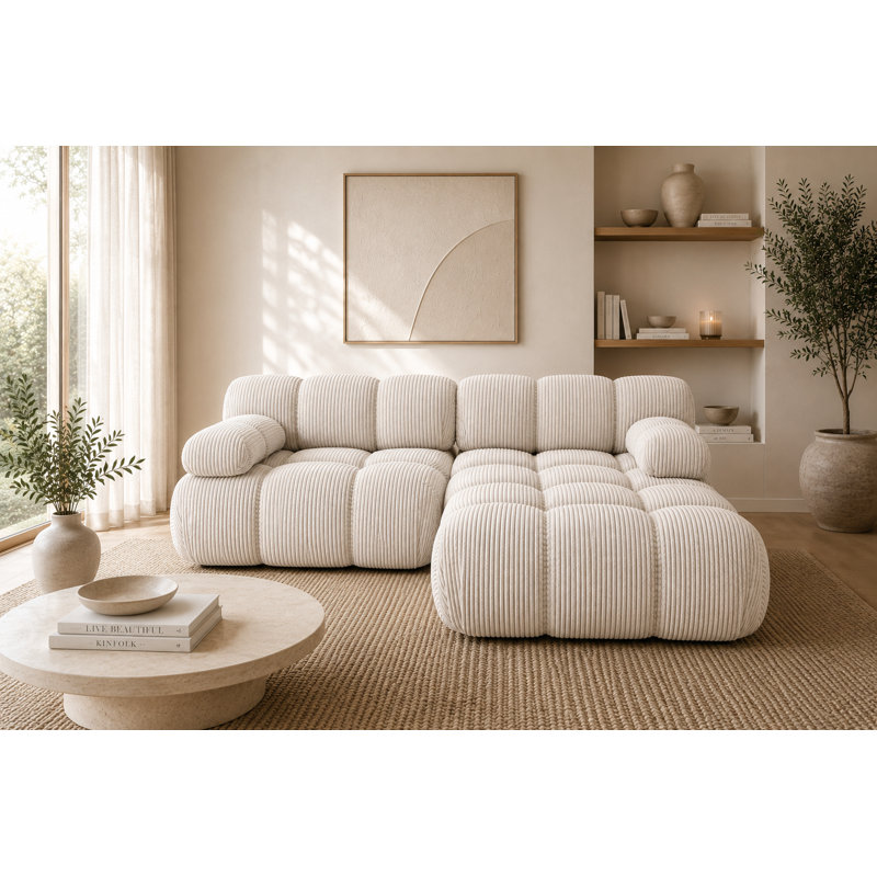 2 Seater Velvet Sofa & Chaise