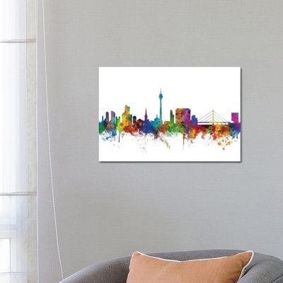 Düsseldorf, Germany Skyline by Michael Tompsett - 1 Piece Wrapped Canvas Wall Art