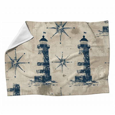 Lighthouses Machine Printed Throw Blanket