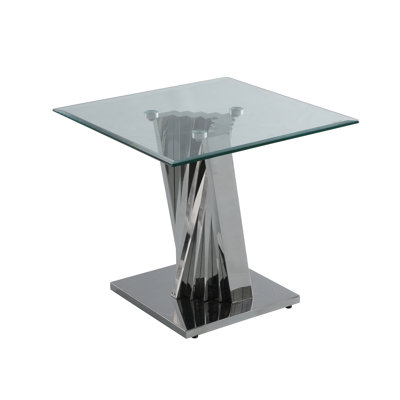 Anmol Glass Top End Table