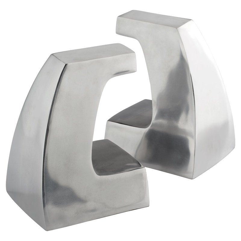 Apostrophe Modern & Contemporary Aluminum Non-Skid Bookends
